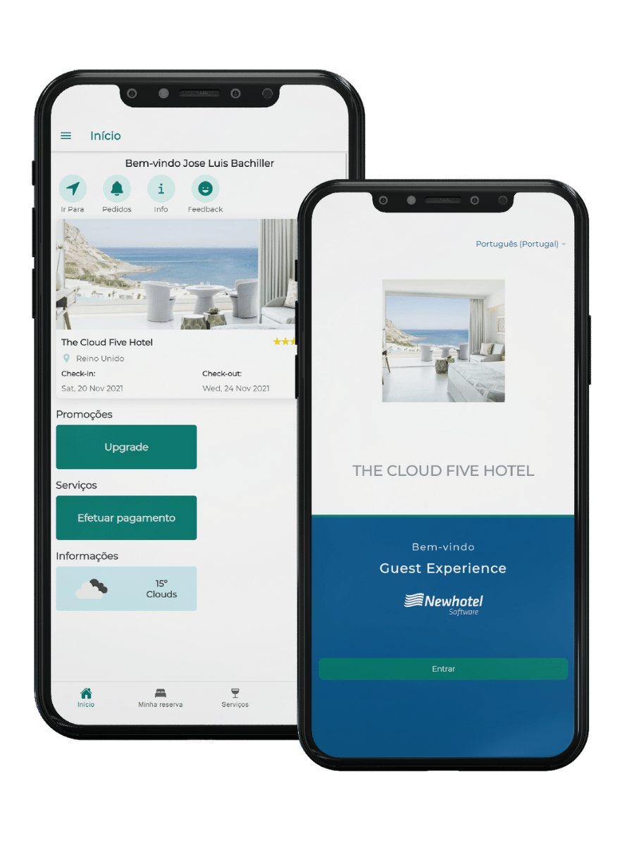 App Guest Experience no telemóvel do hóspede