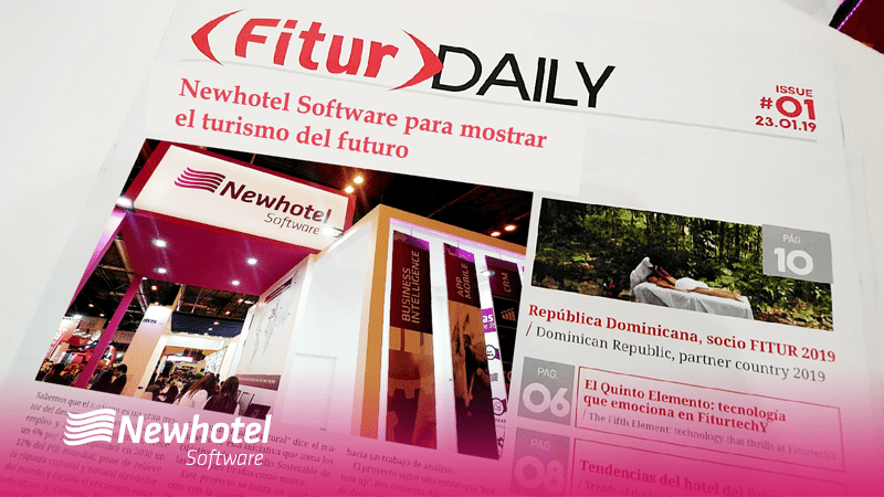 Os visitantes do primeiro dia da Newhotel na FITUR em Madrid mostraram-se impressionados com as várias funcionalidades dos produtos Cloud, apresentados pela nossa equipa comercial Newhotel Software.