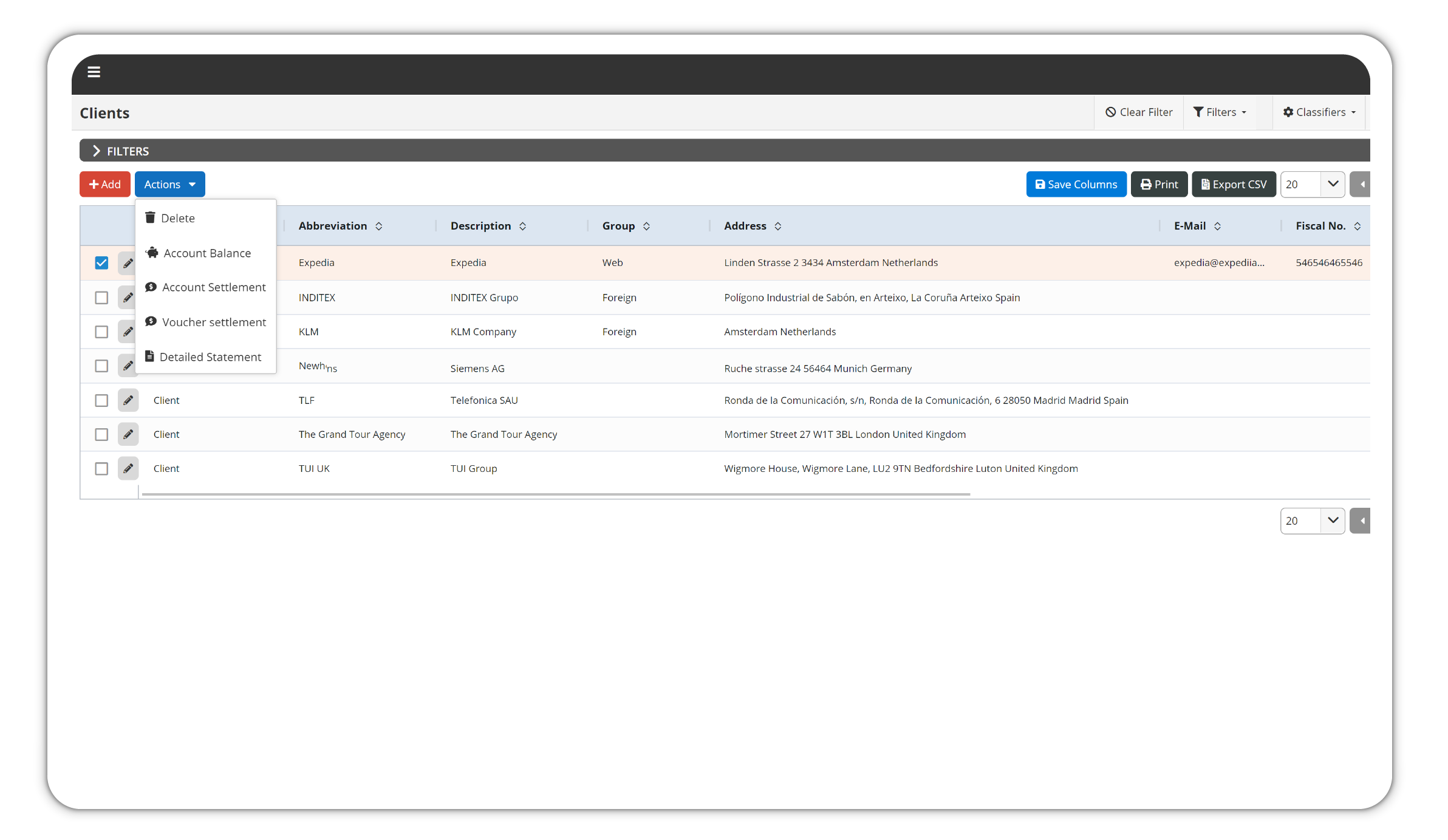 hotel clients software management
