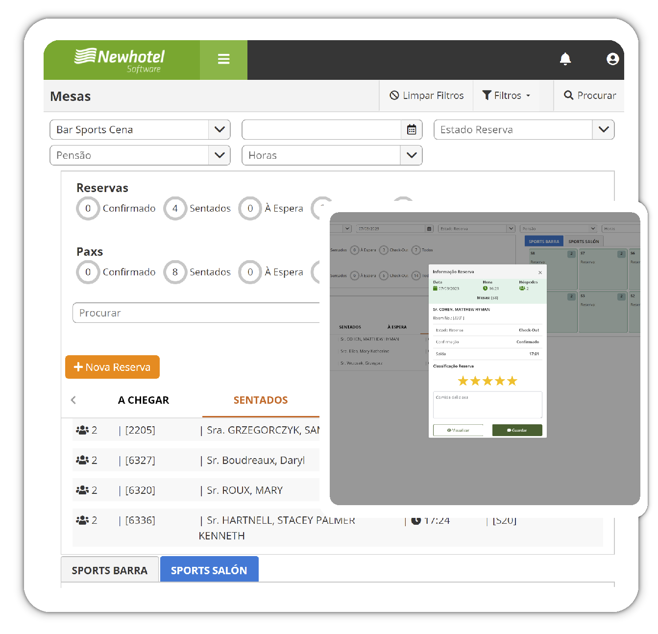 software reserva de mesa integrado no ponto de venda